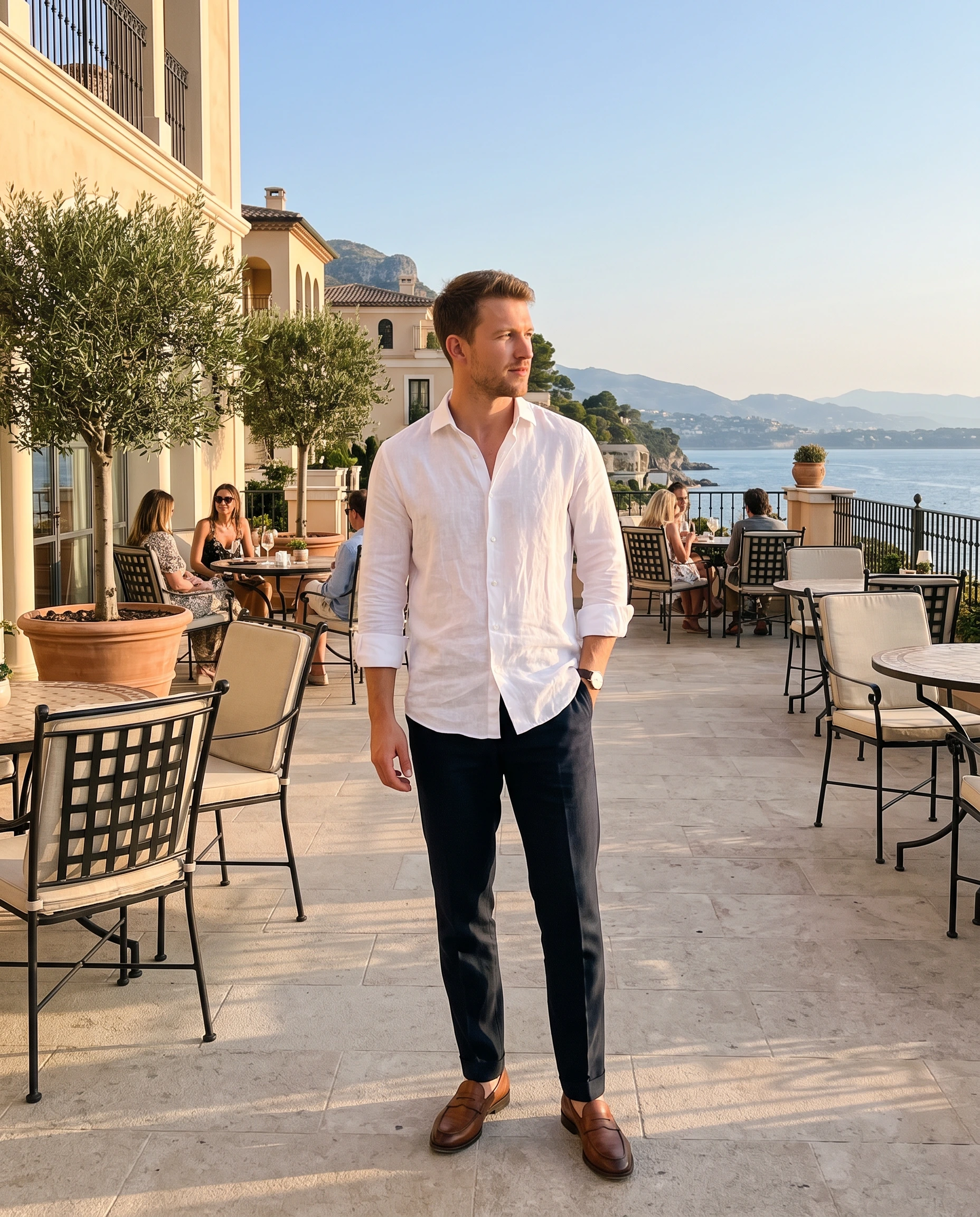 AI-generated TRAVEL dating photo example